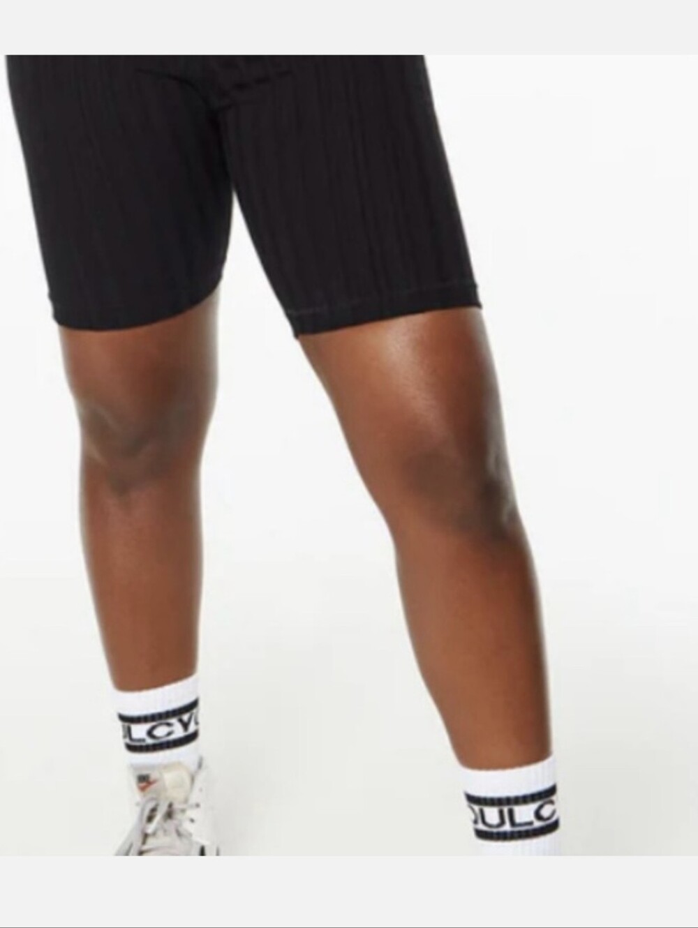 Good American Black Ribbed Biker Shorts Sz 0 (XS 0-2)